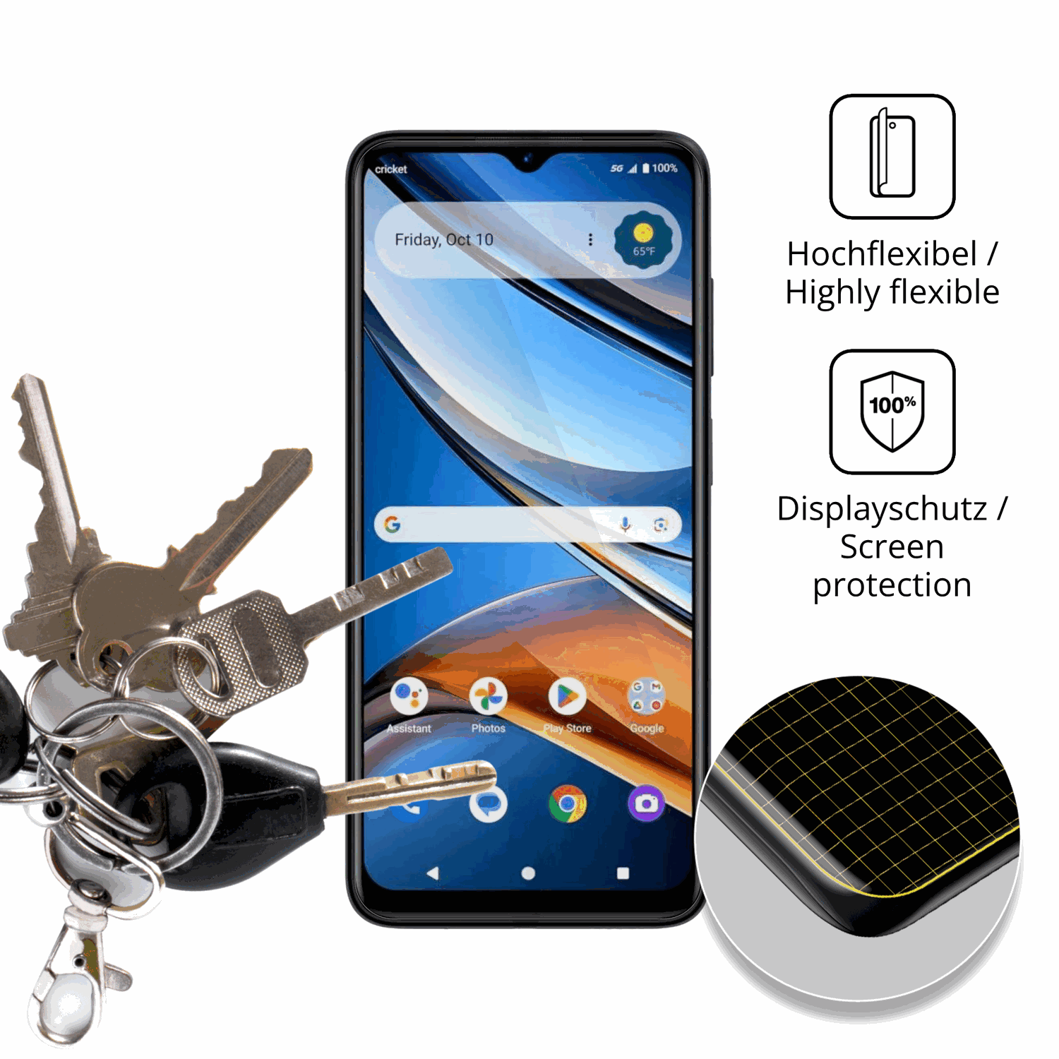 dipos Displayschutz für Cricket Icon 2026, transparente Oberfläche, geringe Dicke und perfekte Passform