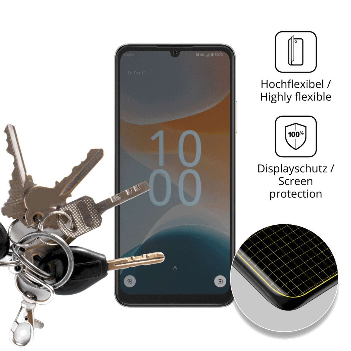 dipos Displayschutz für Cricket Icon Pro 2026, mit Blickschutzfilter und perfekter Passform auch für die Rundungen