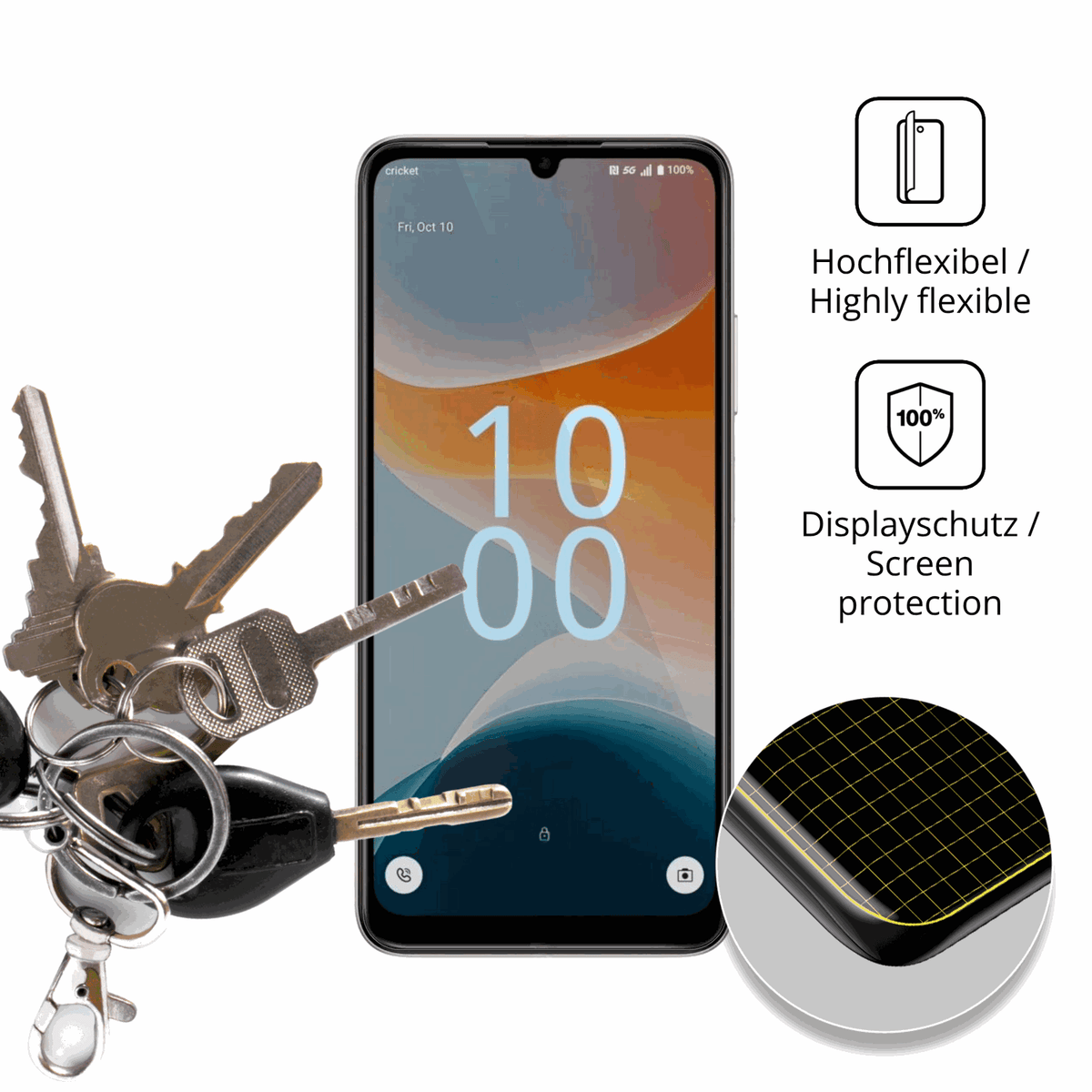 dipos Displayschutz für Cricket Icon Pro 2026, transparente Oberfläche, geringe Dicke und perfekte Passform