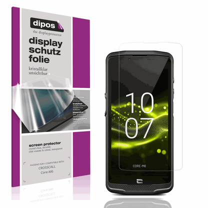 Klare Displayschutzfolie von dipos passend für CROSSCALL Core-M6, präziser Zuschnitt und blasenfrei montiert
