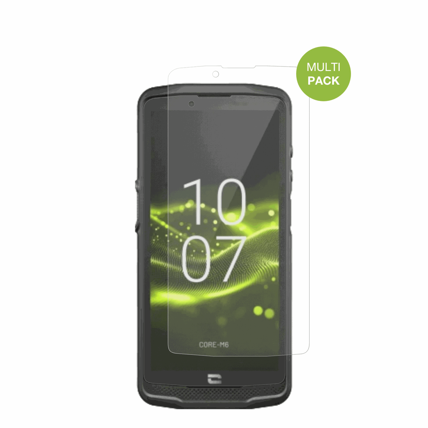 CrosscallCore M6 mit aufgebrachter dipos Displayschutzfolie, die lästige Fingerabdrücke minimiert