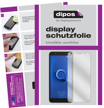 Alcatel1X mit aufgebrachter dipos Displayschutzfolie, glasklare Darstellung ohne Einschränkungen
