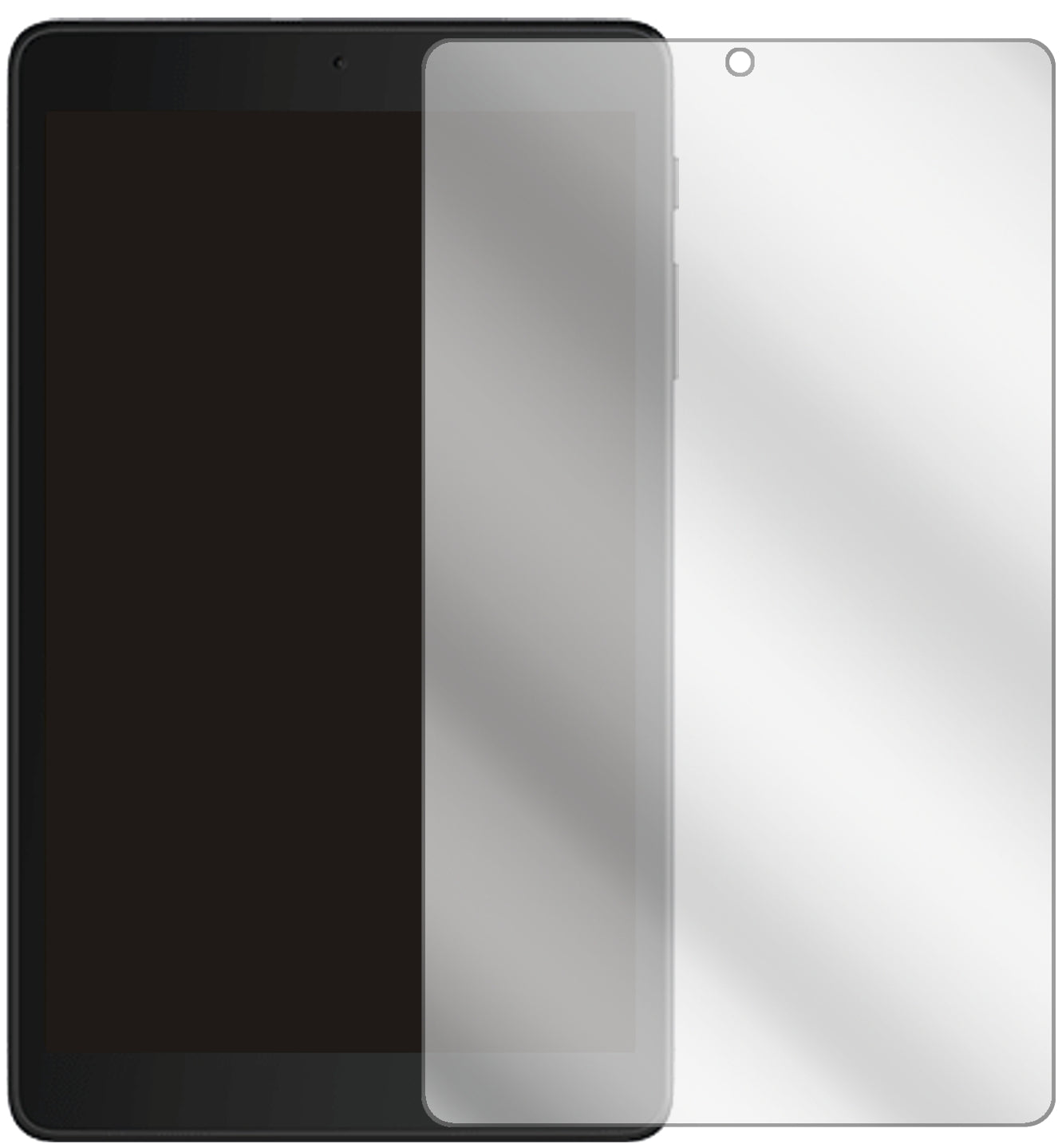 Alcatel3T 8 (2020) mit aufgebrachter dipos Displayschutzfolie, glasklare Darstellung ohne Einschränkungen