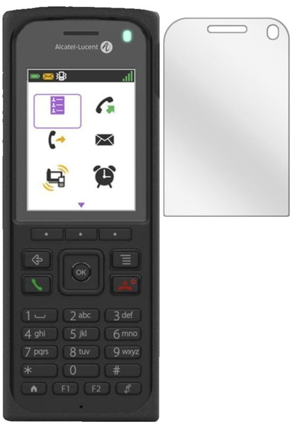 Alcatel8262 mit aufgebrachter dipos Displayschutzfolie, glasklare Darstellung ohne Einschränkungen