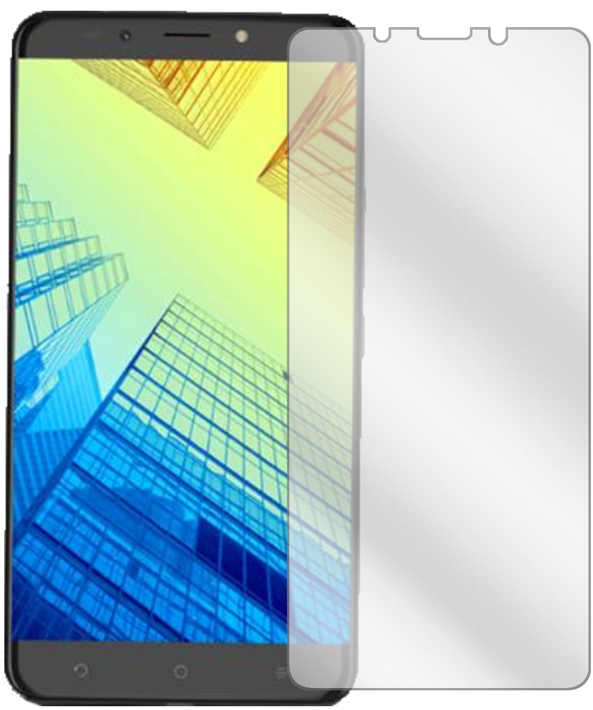 Alcatel  A7 XL mit aufgebrachter dipos Displayschutzfolie, glasklare Darstellung ohne Einschränkungen