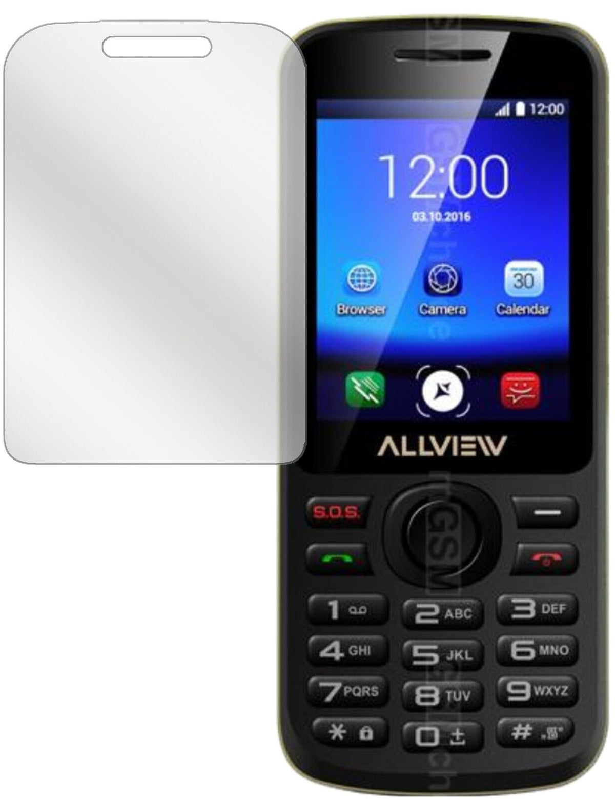 AllviewM9 Connect mit aufgebrachter dipos Displayschutzfolie, glasklare Darstellung ohne Einschränkungen