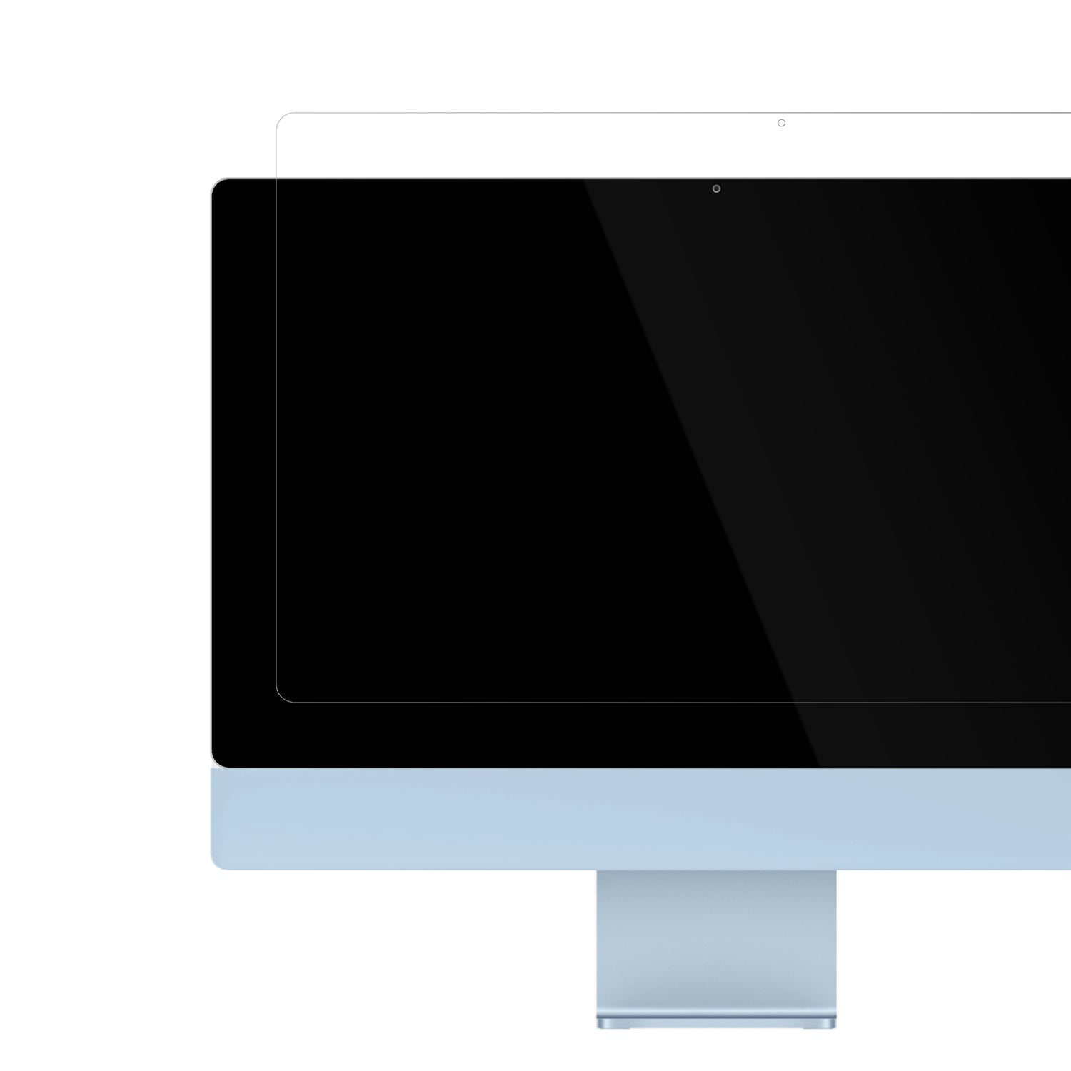 AppleiMac M3 24 Zoll 2024 mit aufgebrachter dipos Displayschutzfolie, glasklare Darstellung ohne Einschränkungen