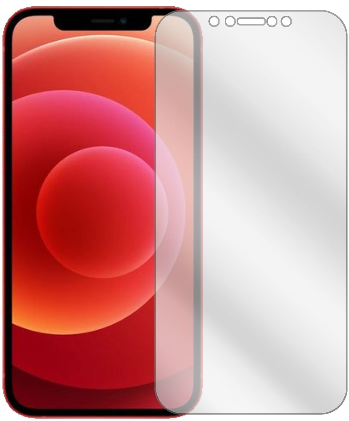 AppleiPhone 12 Pro mit aufgebrachter dipos Displayschutzfolie, glasklare Darstellung ohne Einschränkungen