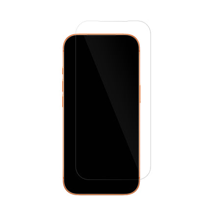 AppleiPhone 17 Pro mit aufgebrachter dipos Displayschutzfolie, glasklare Darstellung ohne Einschränkungen
