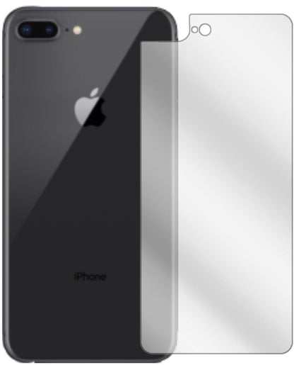 AppleiPhone 8 Plus Rückseite mit aufgebrachter dipos Displayschutzfolie, glasklare Darstellung ohne Einschränkungen