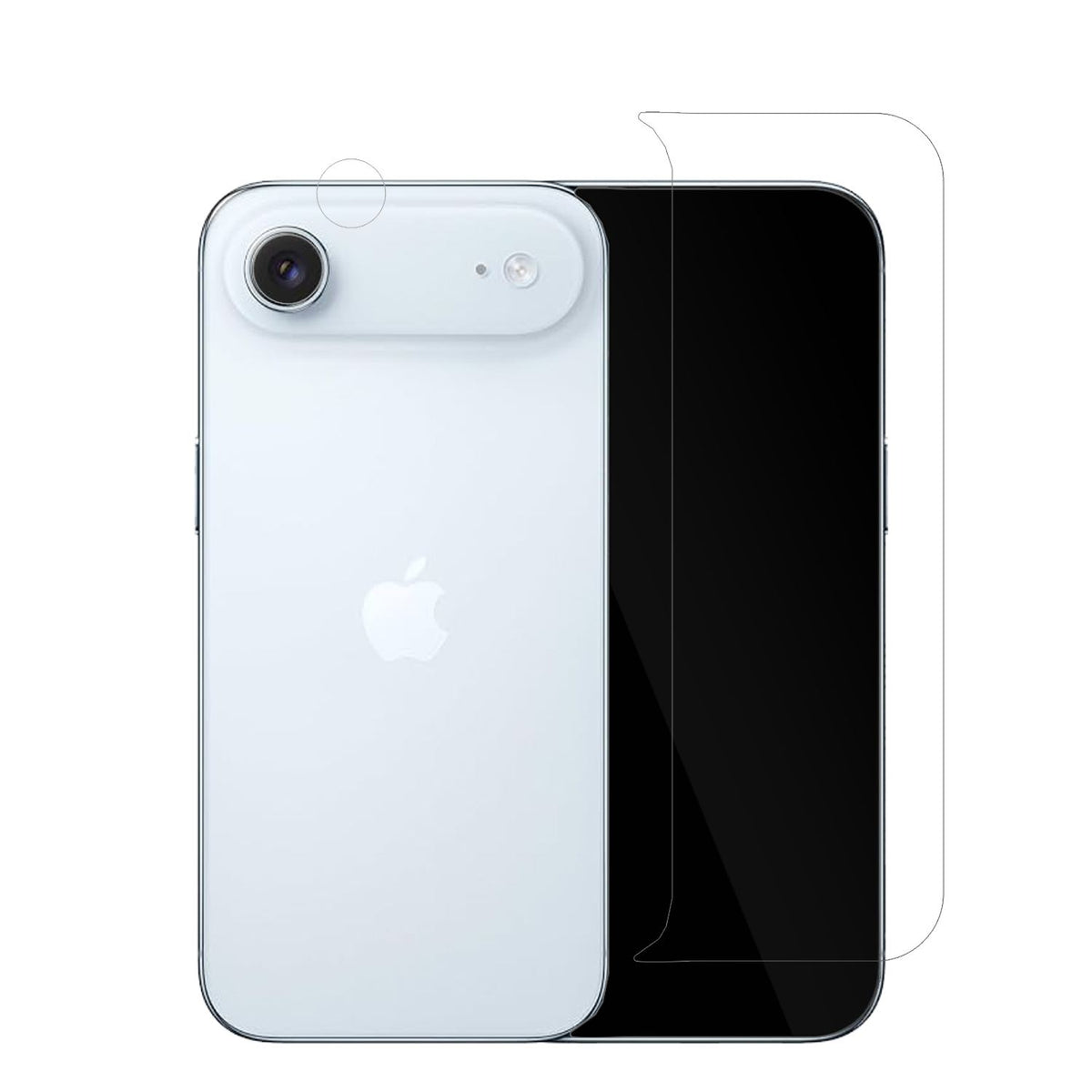AppleiPhone Air mit Kameraschutz mit aufgebrachter dipos Displayschutzfolie, glasklare Darstellung ohne Einschränkungen