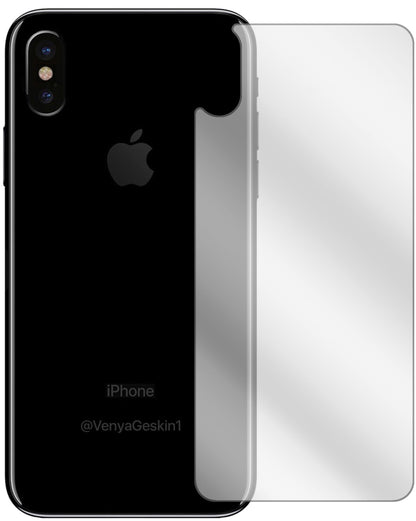AppleiPhone X Rückseite mit aufgebrachter dipos Displayschutzfolie, glasklare Darstellung ohne Einschränkungen