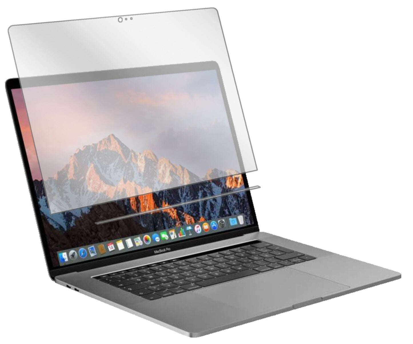 AppleMacBook Pro 13 Zoll (2019) Touchbar mit aufgebrachter dipos Displayschutzfolie, glasklare Darstellung ohne Einschränkungen