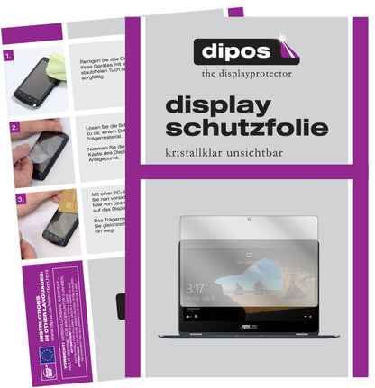 AsusNovaGo mit aufgebrachter dipos Displayschutzfolie, glasklare Darstellung ohne Einschränkungen