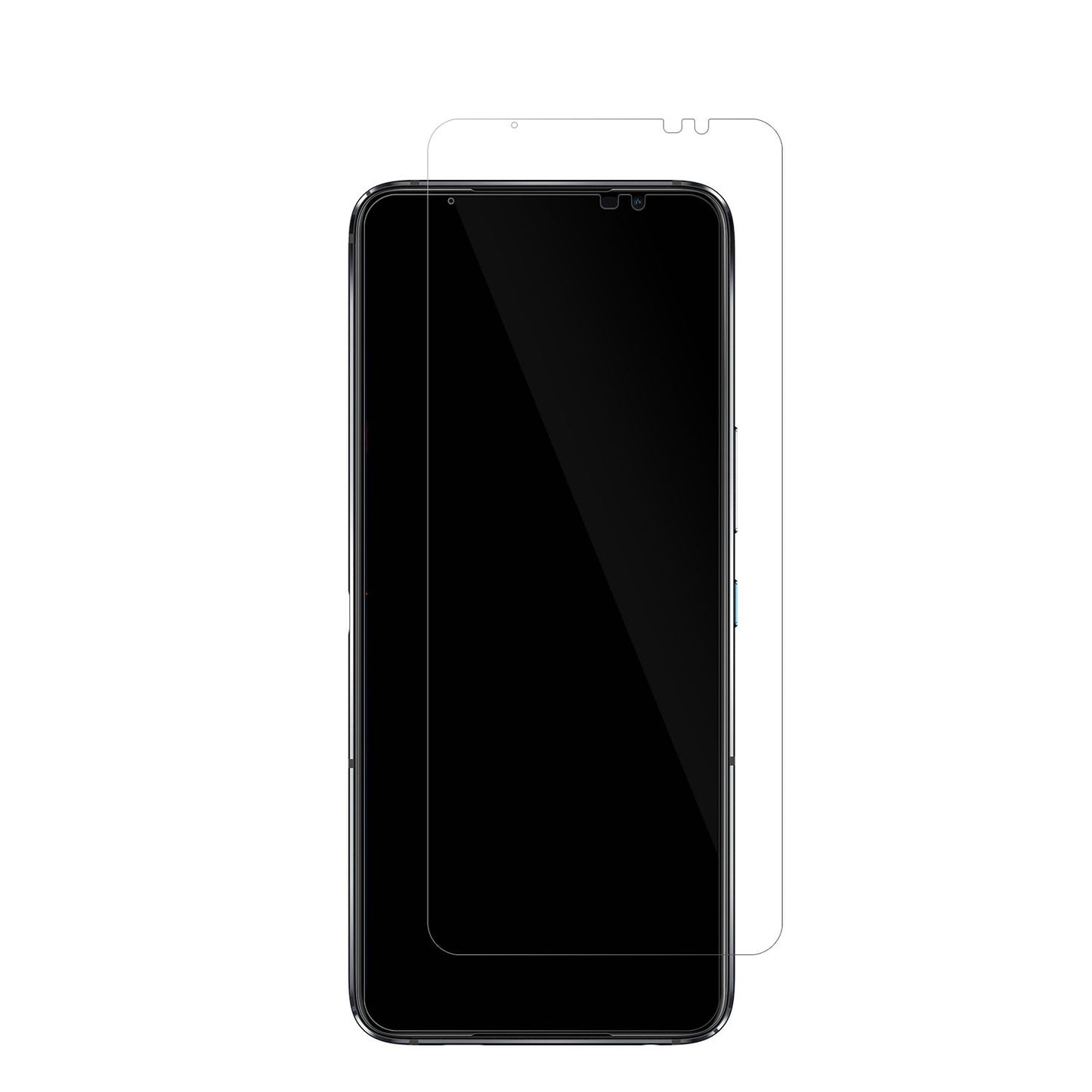 AsusROG Phone 6 Pro mit aufgebrachter dipos Displayschutzfolie, glasklare Darstellung ohne Einschränkungen