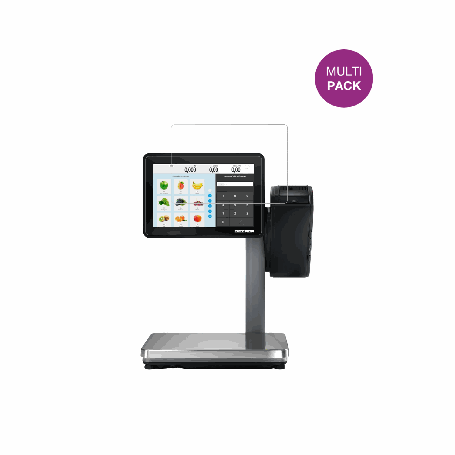 BizerbaQ1 expert 800 12.1 Zoll mit aufgebrachter dipos Displayschutzfolie, glasklare Darstellung ohne Einschränkungen