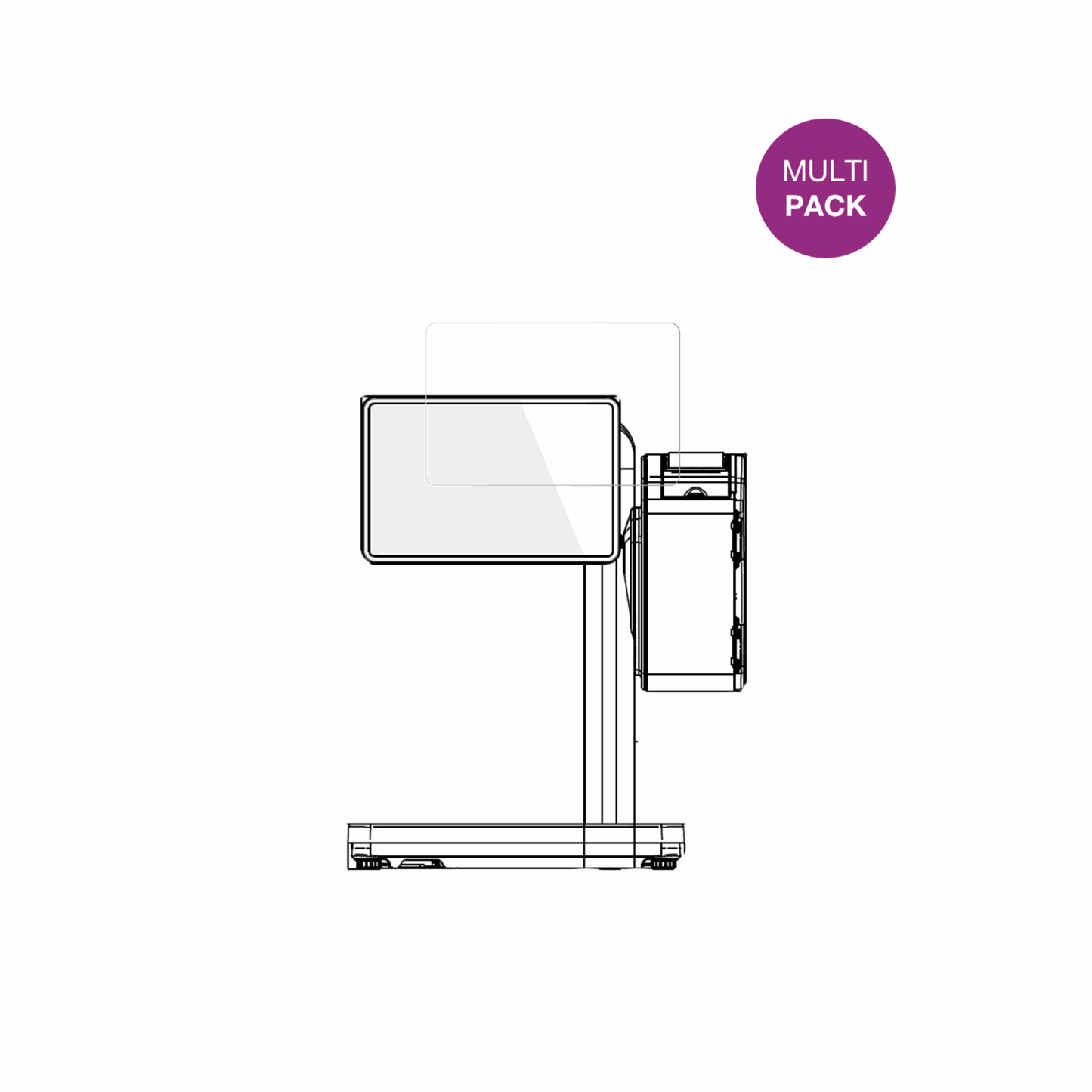 BizerbaQ1 pro 400 12.1 Zoll mit aufgebrachter dipos Displayschutzfolie, glasklare Darstellung ohne Einschränkungen