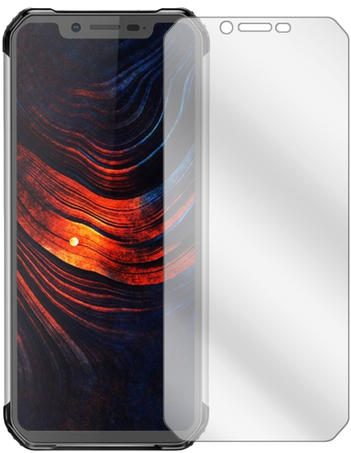 BlackviewBV9600 Plus mit aufgebrachter dipos Displayschutzfolie, glasklare Darstellung ohne Einschränkungen