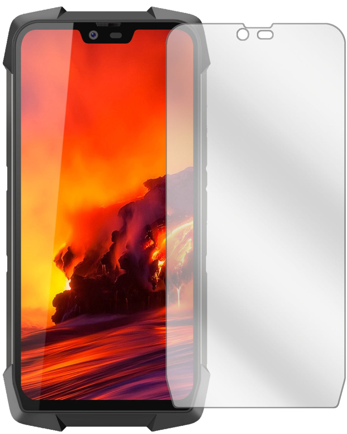 BlackviewBV9700 Pro mit aufgebrachter dipos Displayschutzfolie, glasklare Darstellung ohne Einschränkungen