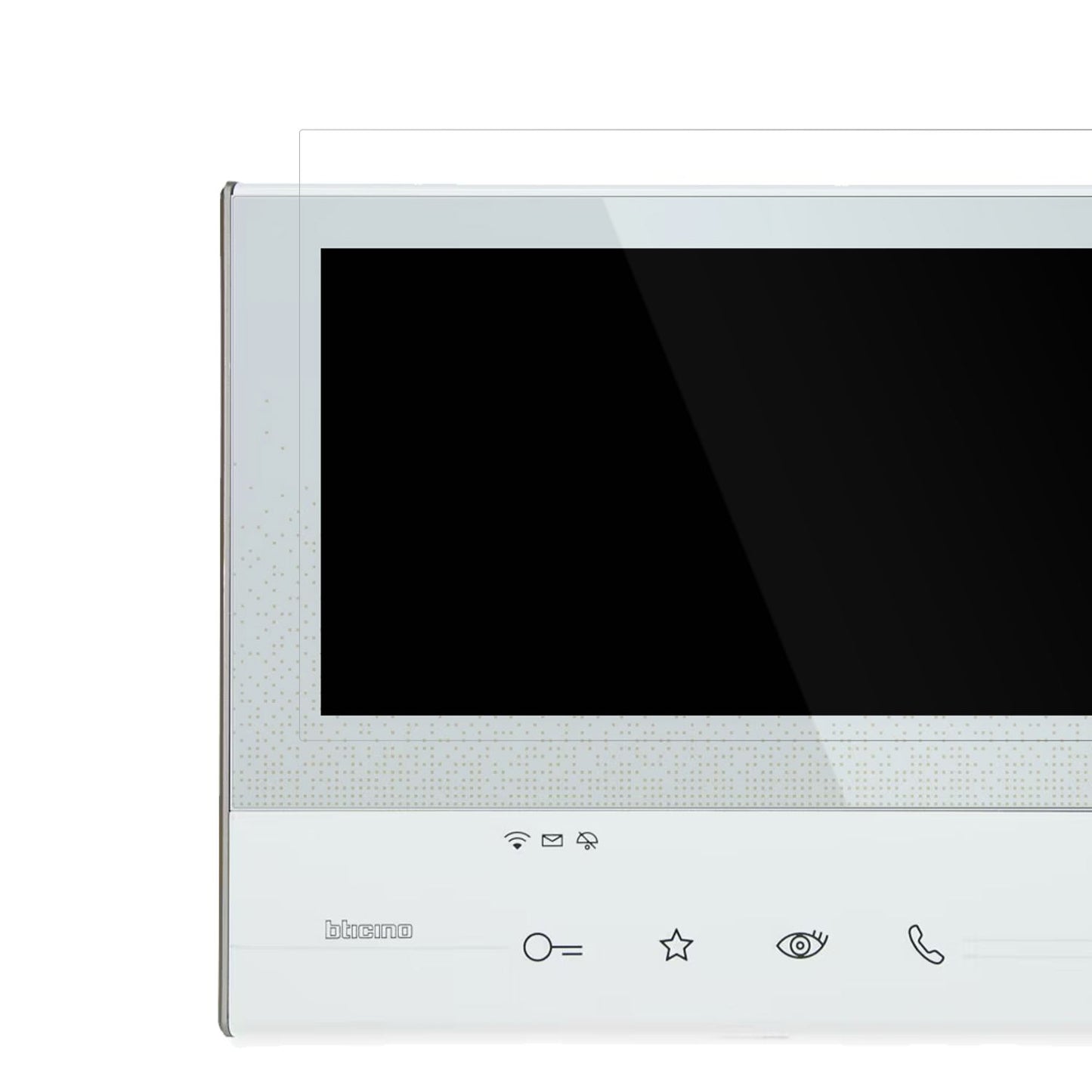 BticinoCLASSE 300 X 13E 344642 mit aufgebrachter dipos Displayschutzfolie, glasklare Darstellung ohne Einschränkungen
