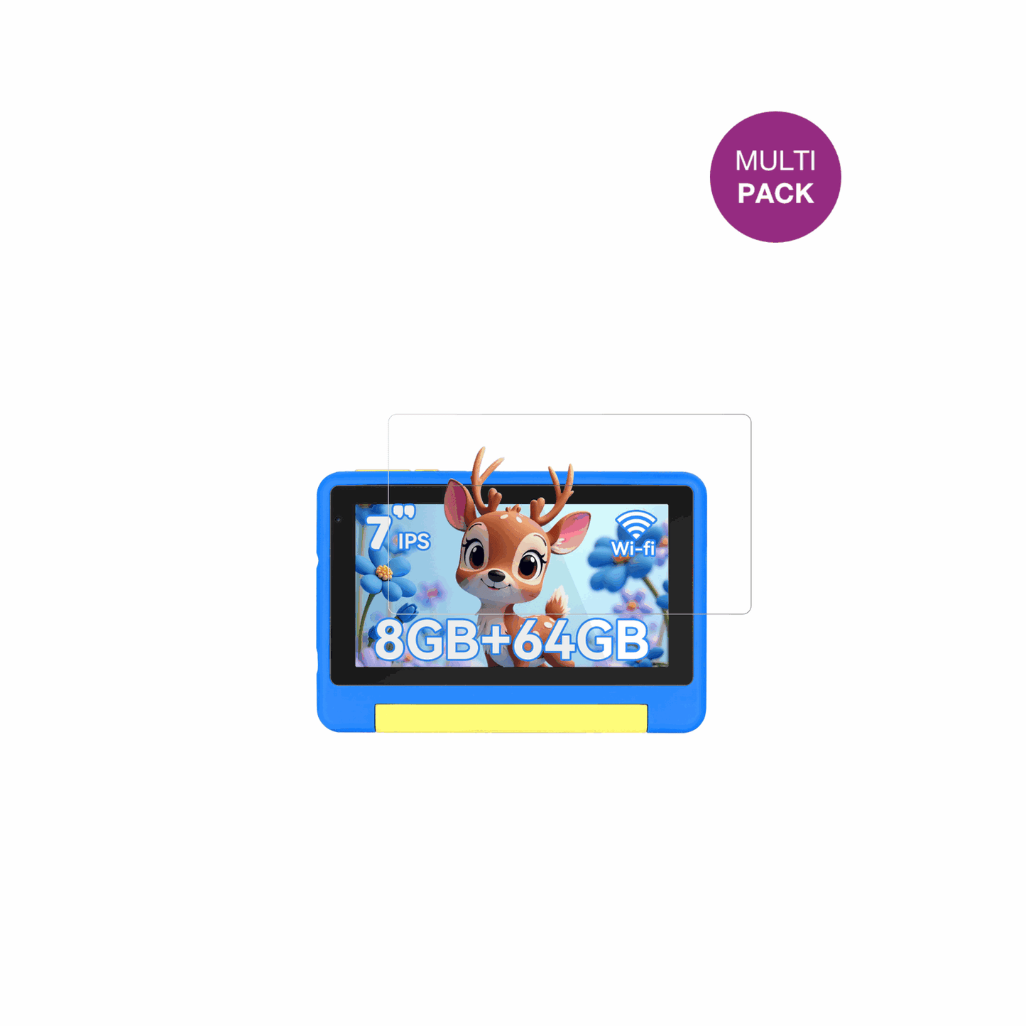 BufoKids Tablet 7 Zoll mit aufgebrachter dipos Displayschutzfolie, glasklare Darstellung ohne Einschränkungen