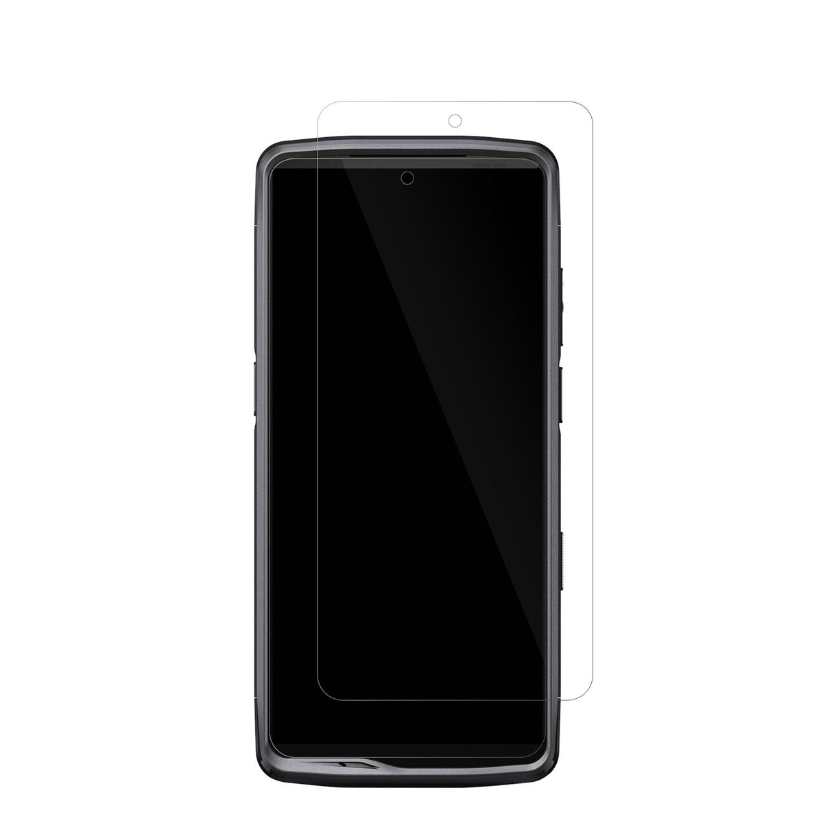 CrosscallStellar M6E mit aufgebrachter dipos Displayschutzfolie, glasklare Darstellung ohne Einschränkungen