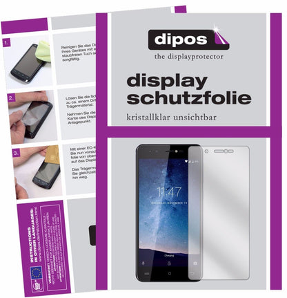 CubotR9 mit aufgebrachter dipos Displayschutzfolie, glasklare Darstellung ohne Einschränkungen