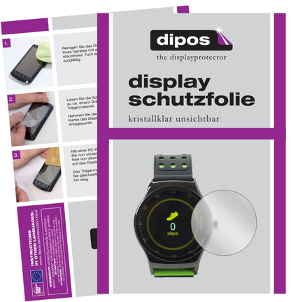 DENVERSW-450 Smartwatch mit aufgebrachter dipos Displayschutzfolie, glasklare Darstellung ohne Einschränkungen