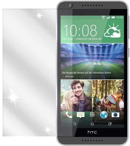 Desire 820HTC mit aufgebrachter dipos Displayschutzfolie, glasklare Darstellung ohne Einschränkungen