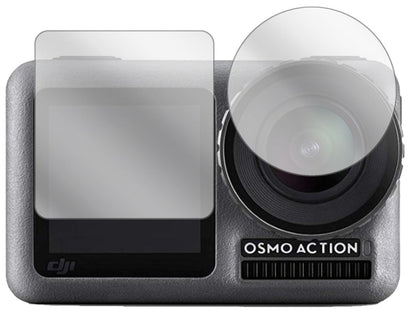 DJIOsmo Action mit aufgebrachter dipos Displayschutzfolie, glasklare Darstellung ohne Einschränkungen