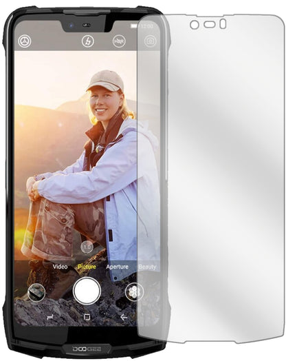 DoogeeS90 Pro mit aufgebrachter dipos Displayschutzfolie, glasklare Darstellung ohne Einschränkungen