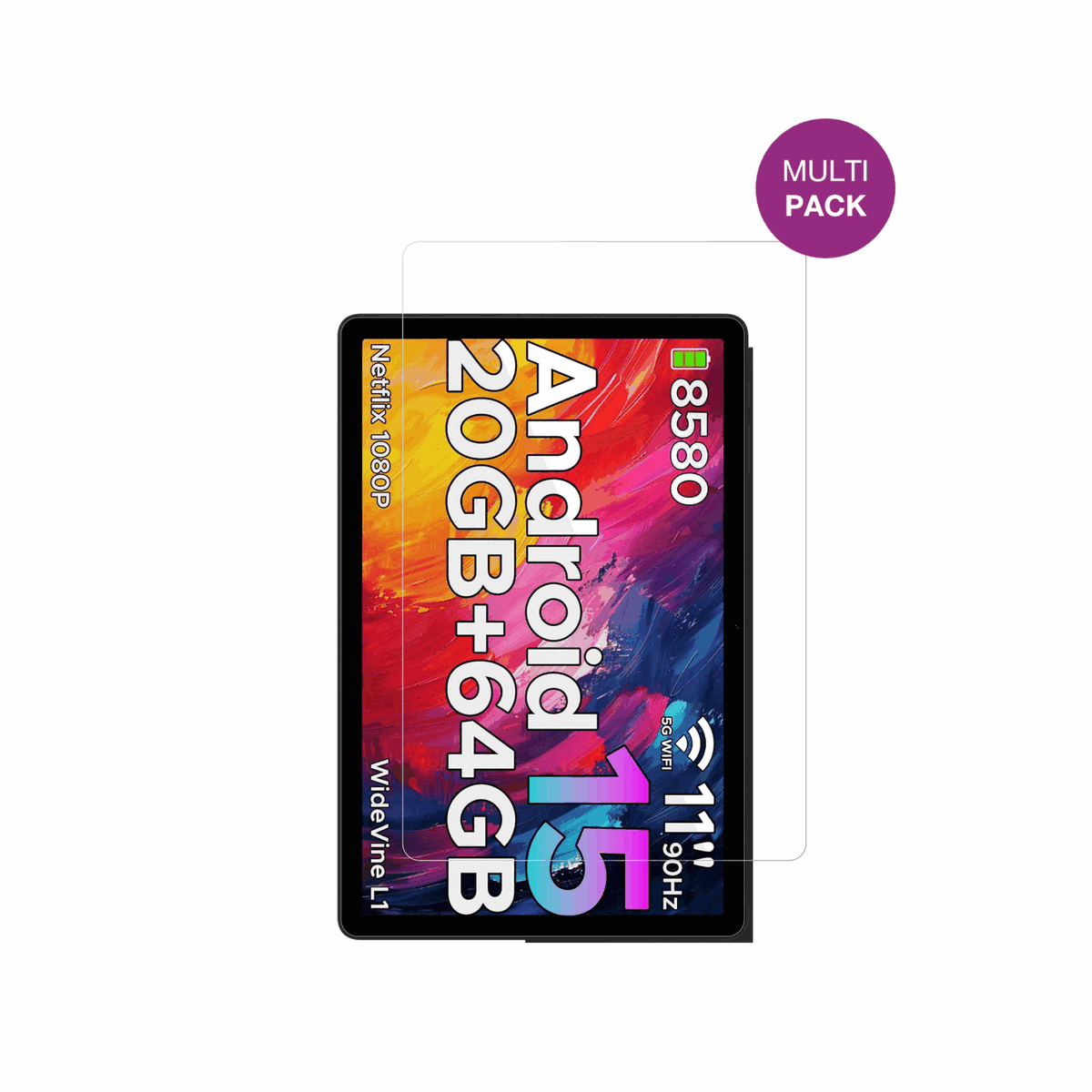 DoogeeTab A9 Plus 11 Zoll mit aufgebrachter dipos Displayschutzfolie, glasklare Darstellung ohne Einschr�nkungen