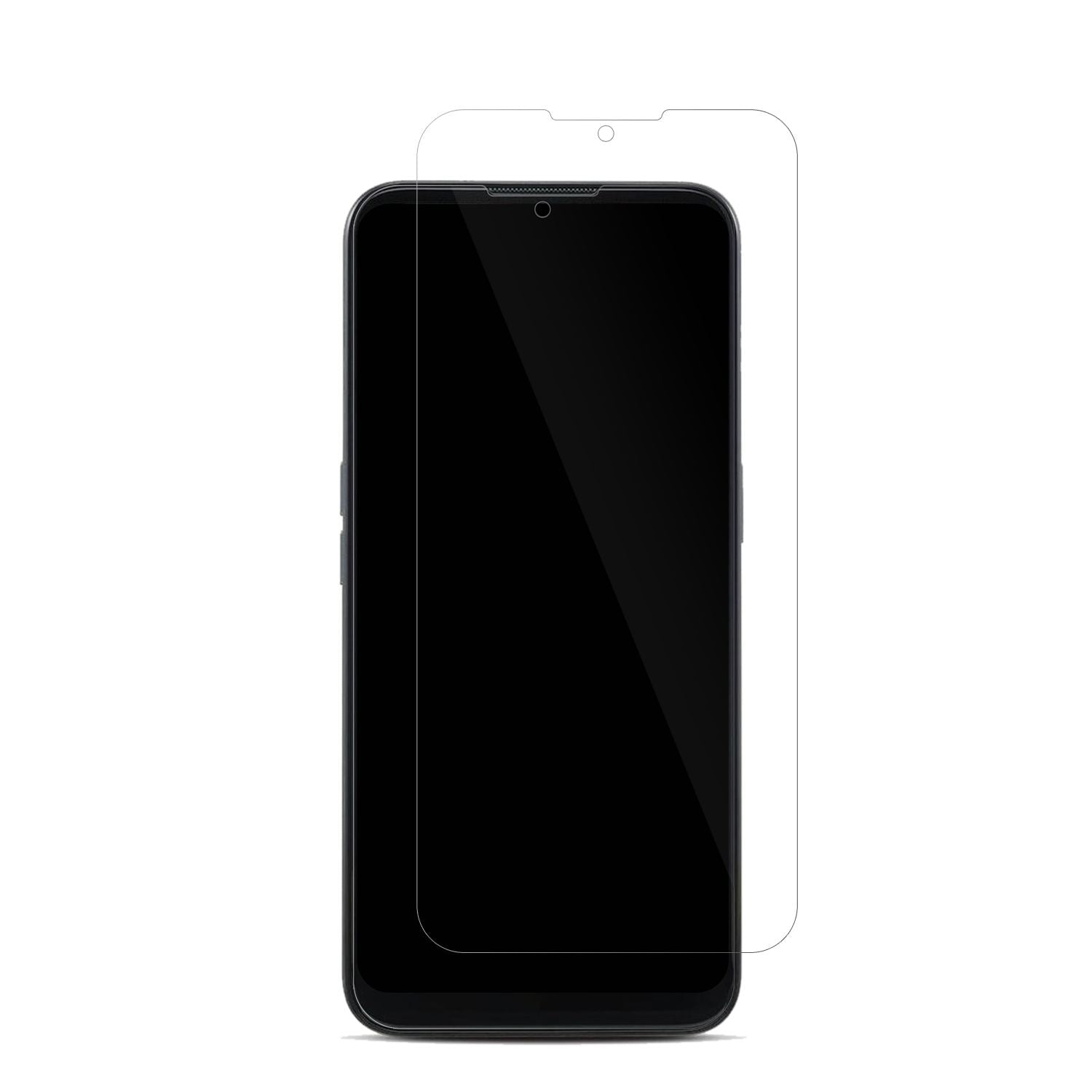 Doro8100 Plus mit aufgebrachter dipos Displayschutzfolie, glasklare Darstellung ohne Einschränkungen
