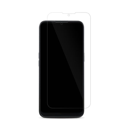 Doro8100 Plus mit aufgebrachter dipos Displayschutzfolie, glasklare Darstellung ohne Einschränkungen