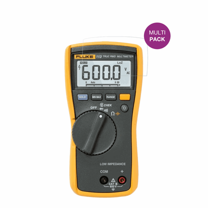FlukeMultiMeter 113 mit aufgebrachter dipos Displayschutzfolie, glasklare Darstellung ohne Einschr�nkungen