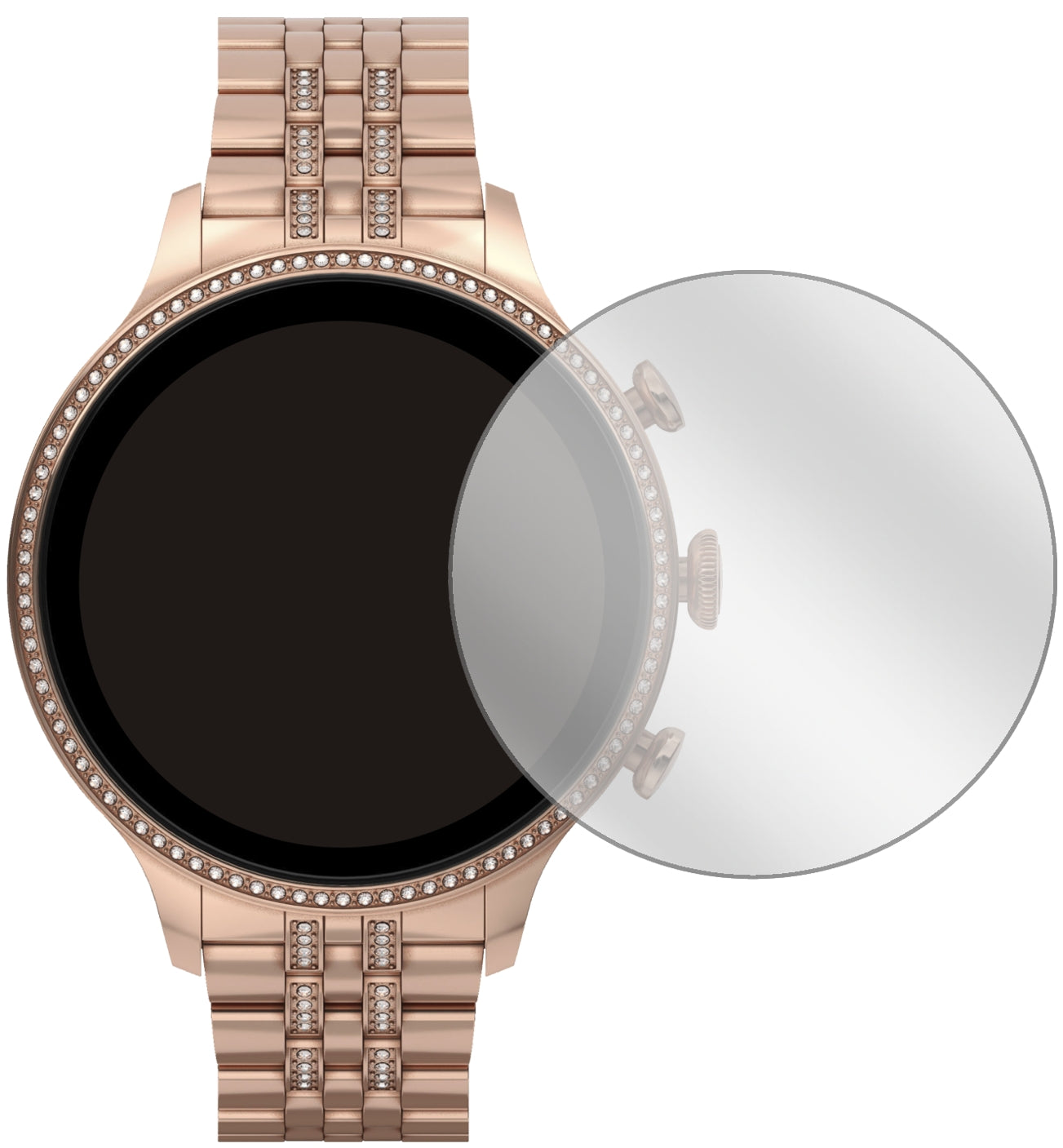 FossilGen 6 (42 mm) Smartwatch mit aufgebrachter dipos Displayschutzfolie, glasklare Darstellung ohne Einschränkungen