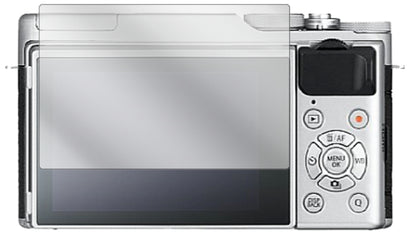 FujifilmX-A10 mit aufgebrachter dipos Displayschutzfolie, glasklare Darstellung ohne Einschränkungen