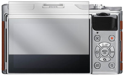 FujifilmX-A5 mit aufgebrachter dipos Displayschutzfolie, glasklare Darstellung ohne Einschränkungen