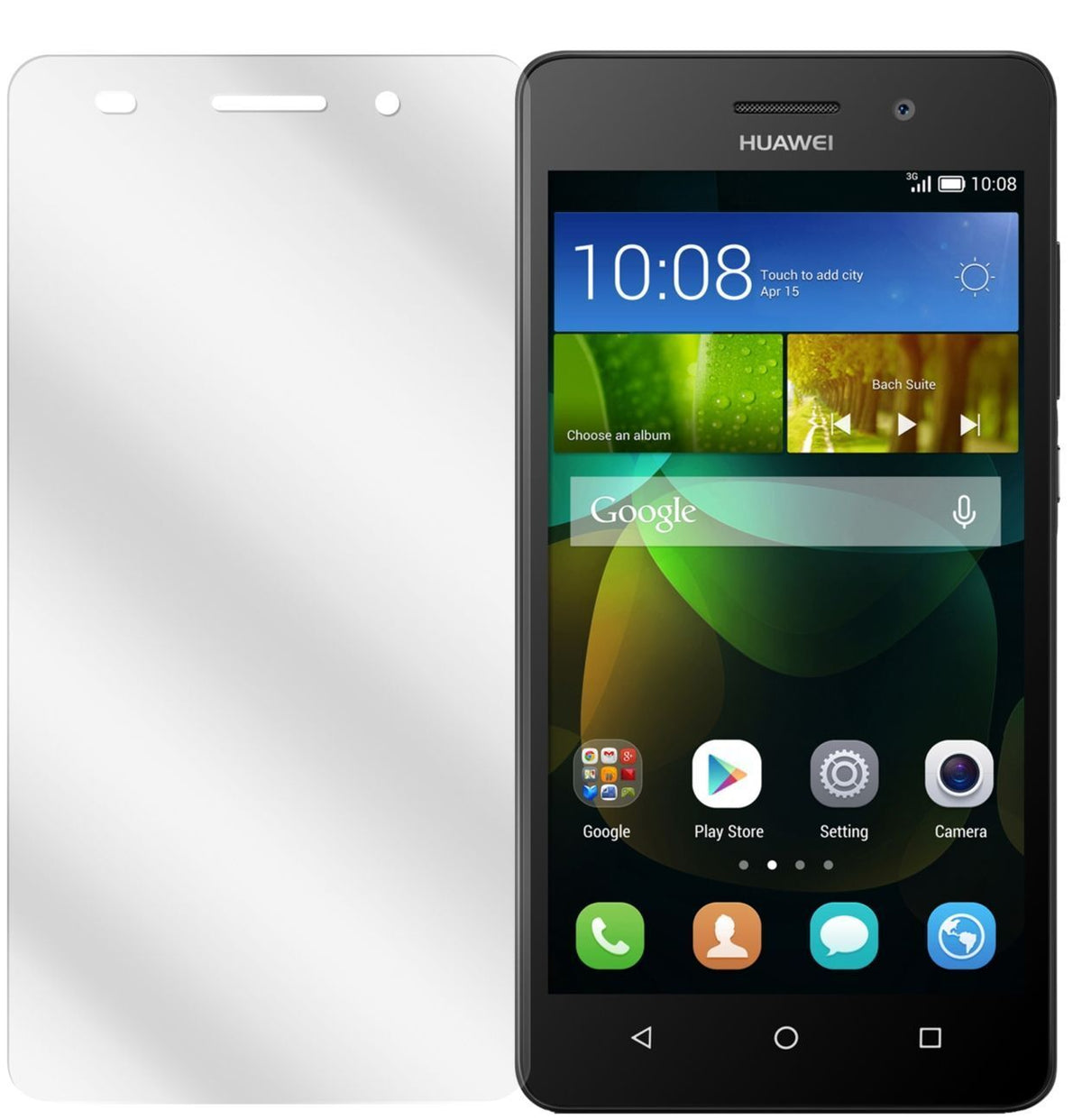 G Play MiniHuawei mit aufgebrachter dipos Displayschutzfolie, glasklare Darstellung ohne Einschränkungen