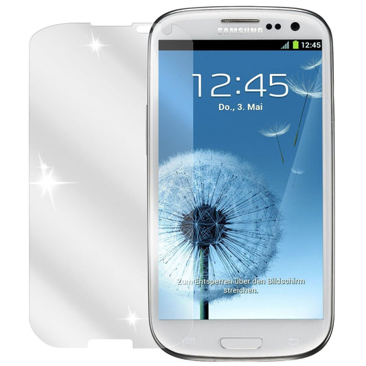 Klare Displayschutzfolie von dipos passend für Galaxy S3 i9300 Samsung, präziser Zuschnitt und blasenfrei montiert