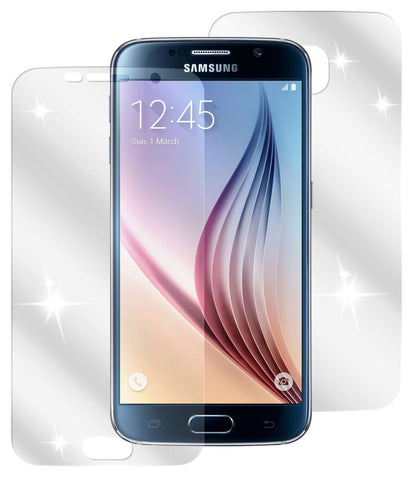 Galaxy S6Samsung mit aufgebrachter dipos Displayschutzfolie, glasklare Darstellung ohne Einschränkungen