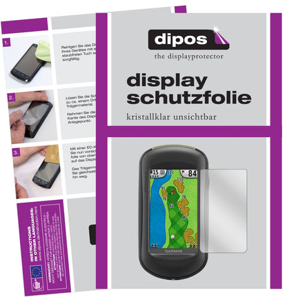 GarminApproach G5 mit aufgebrachter dipos Displayschutzfolie, glasklare Darstellung ohne Einschränkungen