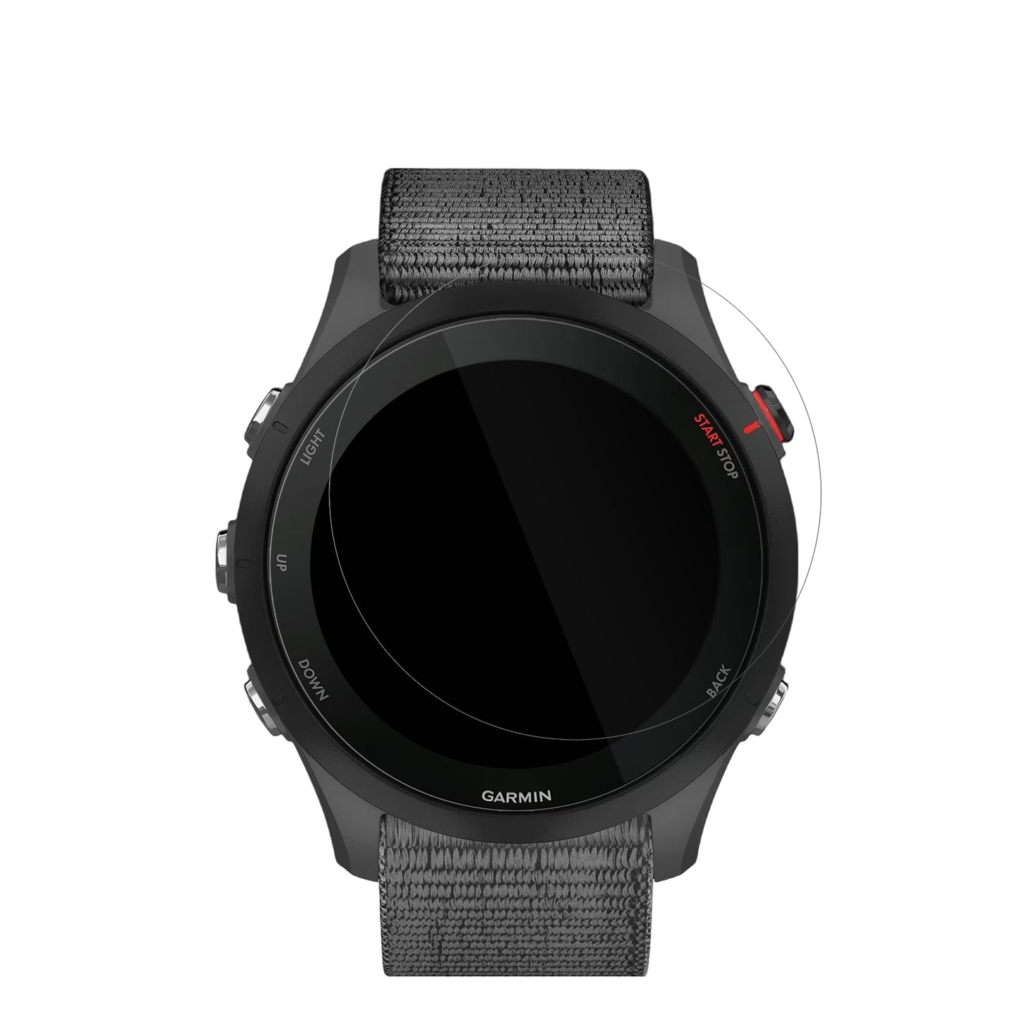 GarminForerunner 255 mit aufgebrachter dipos Displayschutzfolie, glasklare Darstellung ohne Einschränkungen