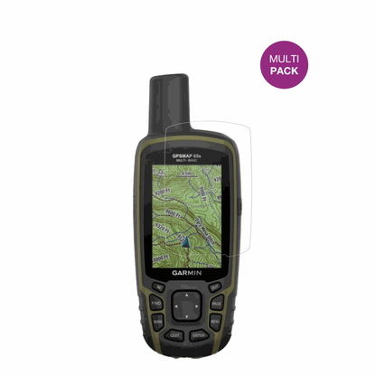 GarminGPSMAP 65s mit aufgebrachter dipos Displayschutzfolie, glasklare Darstellung ohne Einschränkungen
