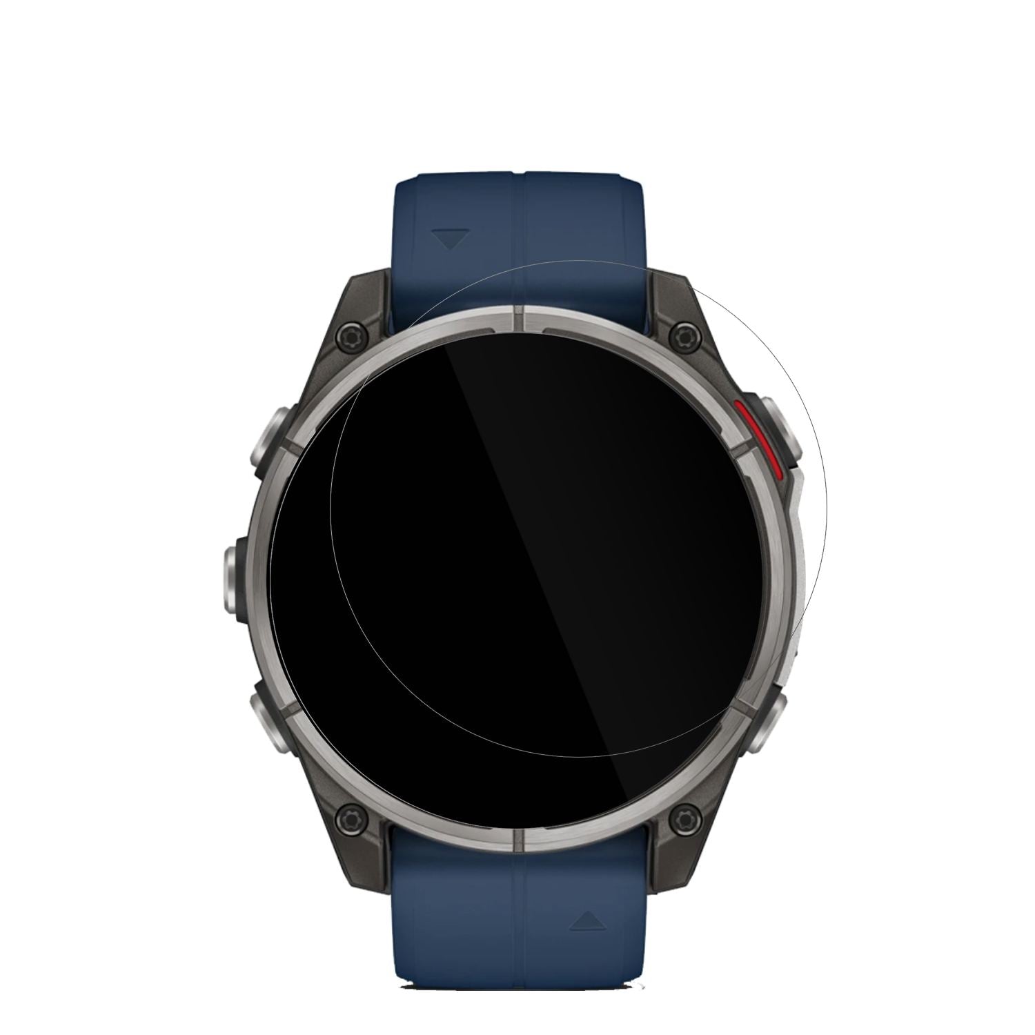 GarminQuatix 8 51mm mit aufgebrachter dipos Displayschutzfolie, glasklare Darstellung ohne Einschränkungen