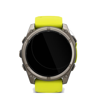 GarminTactix 8 51mm SOLAR mit aufgebrachter dipos Displayschutzfolie, glasklare Darstellung ohne Einschränkungen
