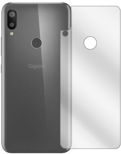 GigasetGS190 Rückseite mit aufgebrachter dipos Displayschutzfolie, glasklare Darstellung ohne Einschränkungen
