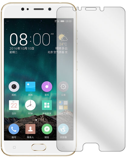GioneeS9 mit aufgebrachter dipos Displayschutzfolie, glasklare Darstellung ohne Einschränkungen