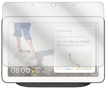 GoogleNest Max mit aufgebrachter dipos Displayschutzfolie, glasklare Darstellung ohne Einschränkungen