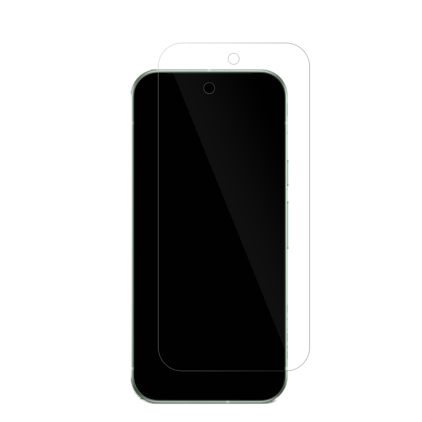 GooglePixel 9 mit aufgebrachter dipos Displayschutzfolie, glasklare Darstellung ohne Einschränkungen